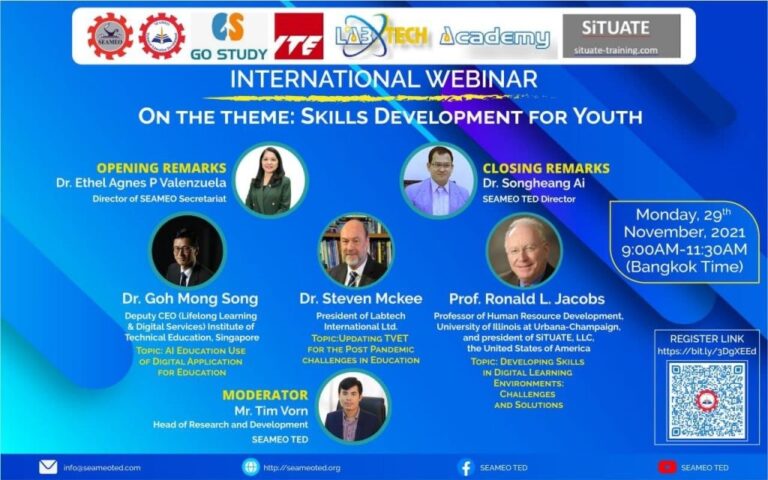 The International Webinar on: “Skills Development for Youth”