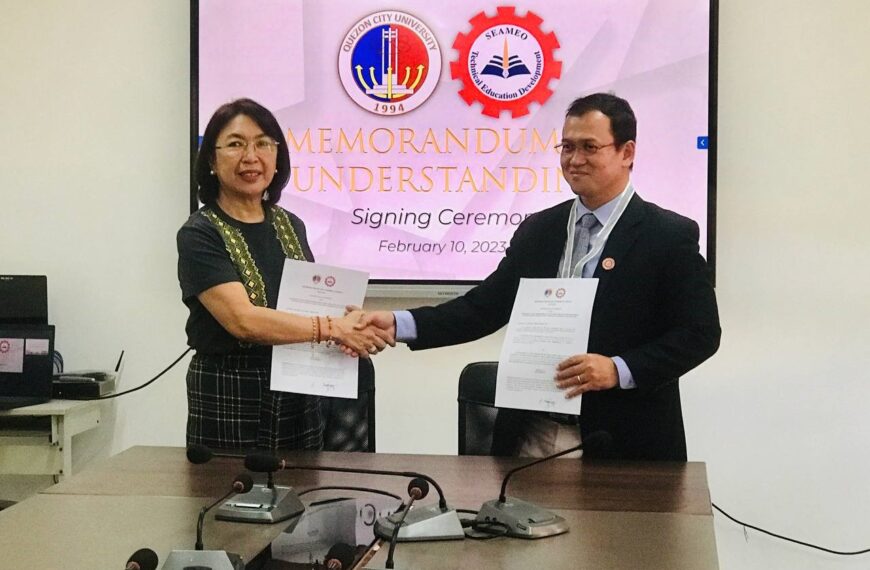 Signing Memorandum of Understanding (MoU) between SEAME TED and Quezon…