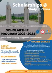 Scholarship Opportunities for Students Graduated from Grade 12. Application Submission Deadline: 23 November 2023.
