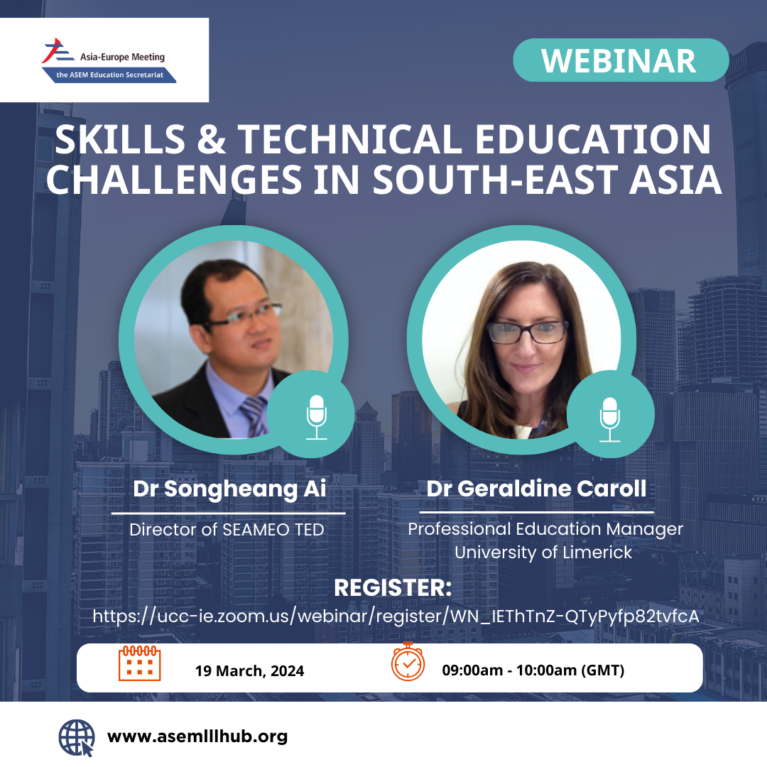 Welcome to the Webinar on Skills and Technical Education Challenges in Southeast Asia on March 19.