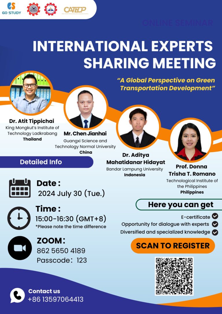 International Experts Sharing Meeting A Global Perspective on Green Transportation Development 2024-July 30