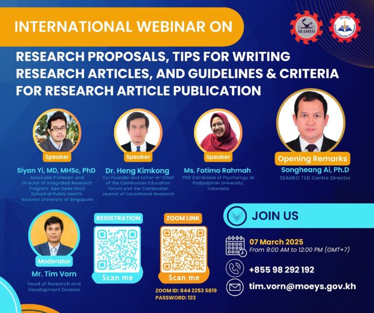 International webinar on research proposals, tips for writing research articles, and guidelines & criteria for research article publication